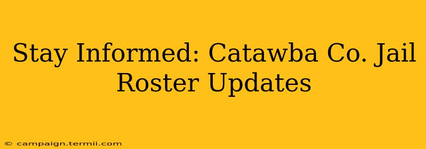 Stay Informed: Catawba Co. Jail Roster Updates