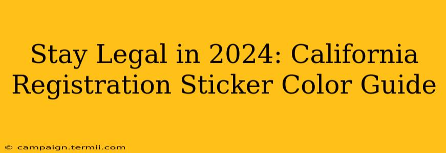 Stay Legal in 2024: California Registration Sticker Color Guide