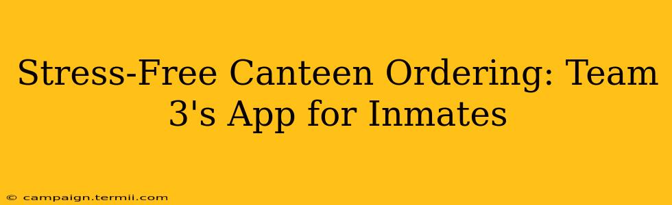 Stress-Free Canteen Ordering: Team 3's App for Inmates