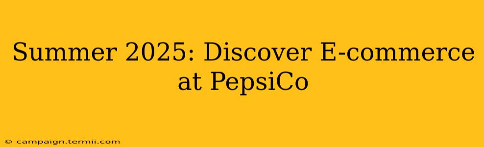 Summer 2025: Discover E-commerce at PepsiCo