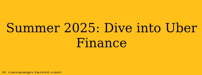 Summer 2025: Dive into Uber Finance