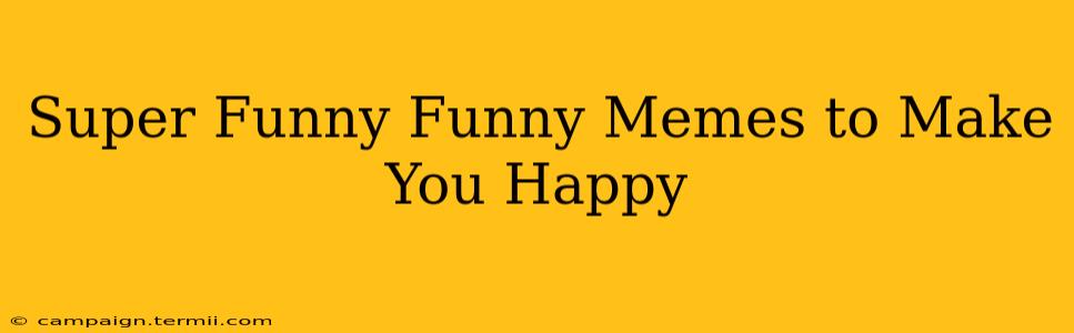 Super Funny Funny Memes to Make You Happy