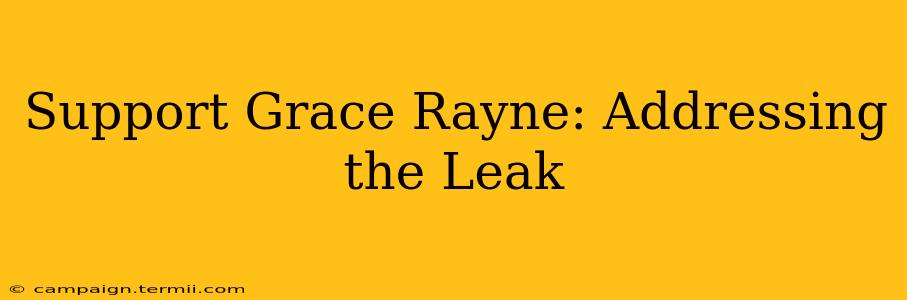 Support Grace Rayne: Addressing the Leak