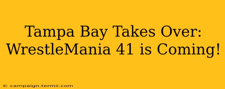 Tampa Bay Takes Over: WrestleMania 41 is Coming!