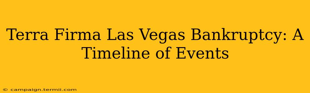 Terra Firma Las Vegas Bankruptcy: A Timeline of Events