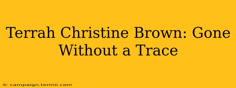 Terrah Christine Brown: Gone Without a Trace