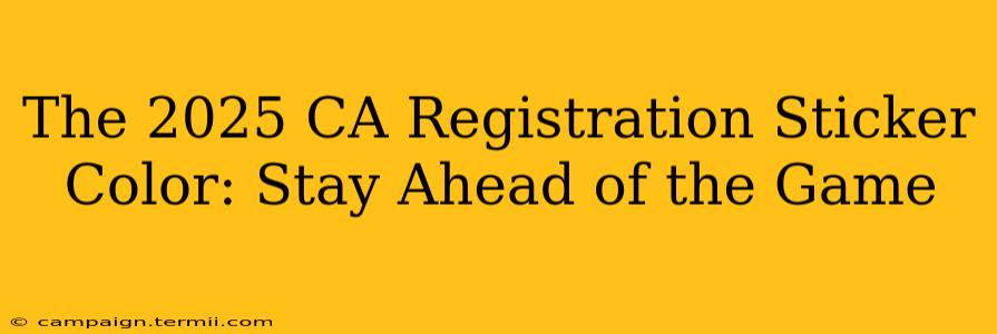 The 2025 CA Registration Sticker Color: Stay Ahead of the Game