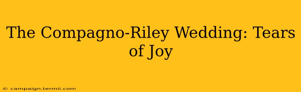 The Compagno-Riley Wedding: Tears of Joy