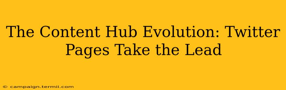 The Content Hub Evolution: Twitter Pages Take the Lead