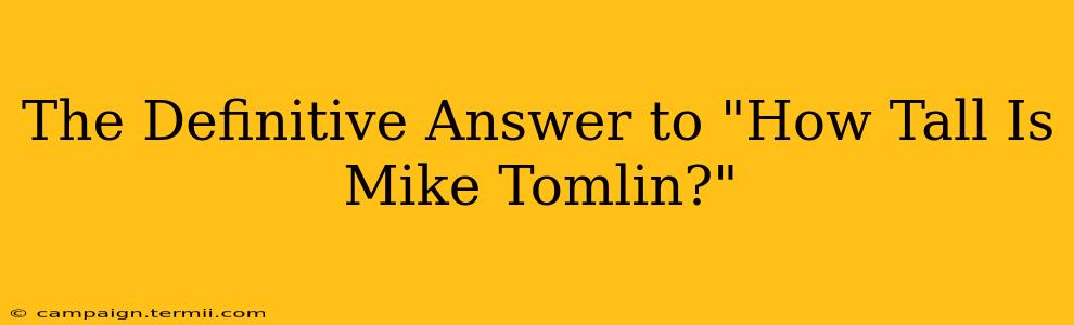 The Definitive Answer to "How Tall Is Mike Tomlin?"