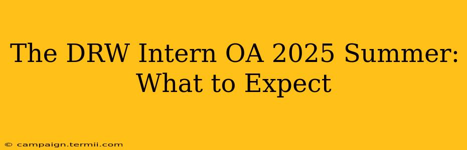 The DRW Intern OA 2025 Summer:  What to Expect