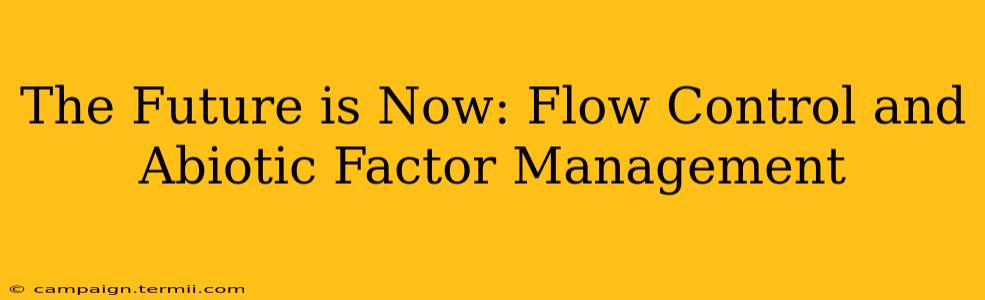 The Future is Now: Flow Control and Abiotic Factor Management