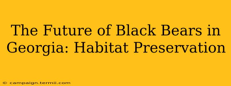 The Future of Black Bears in Georgia: Habitat Preservation