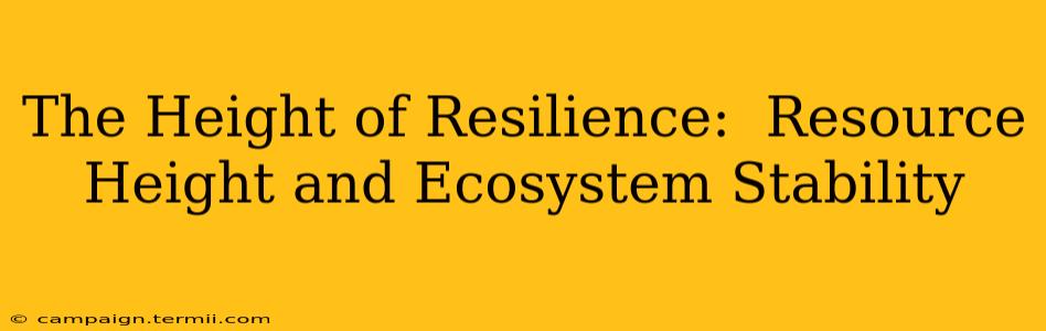 The Height of Resilience:  Resource Height and Ecosystem Stability