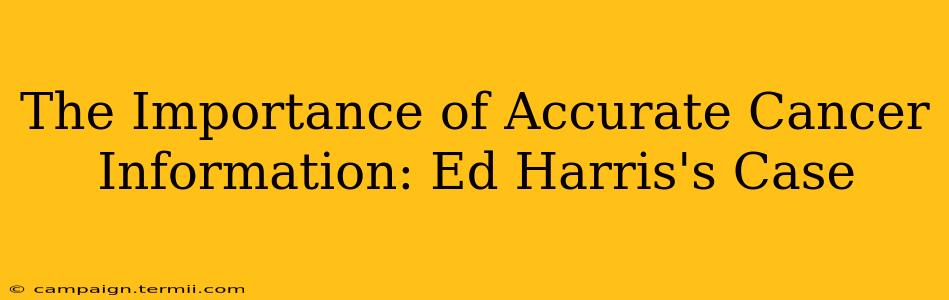 The Importance of Accurate Cancer Information: Ed Harris's Case