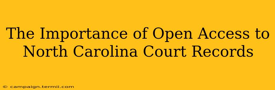 The Importance of Open Access to North Carolina Court Records