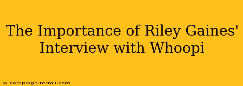 The Importance of Riley Gaines' Interview with Whoopi