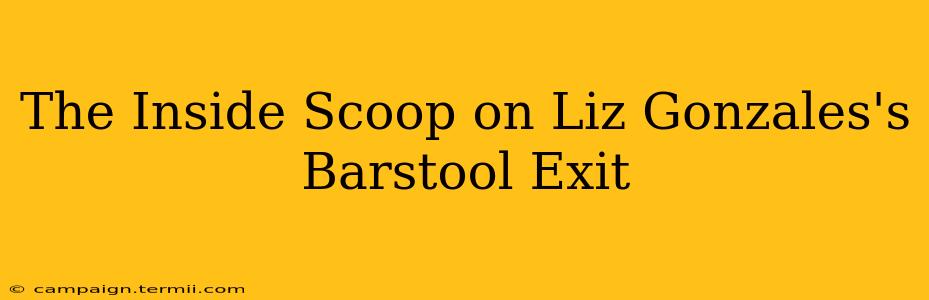 The Inside Scoop on Liz Gonzales's Barstool Exit