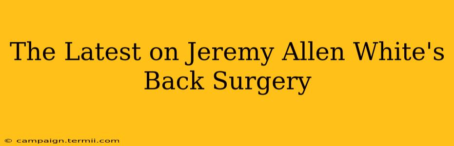 The Latest on Jeremy Allen White's Back Surgery