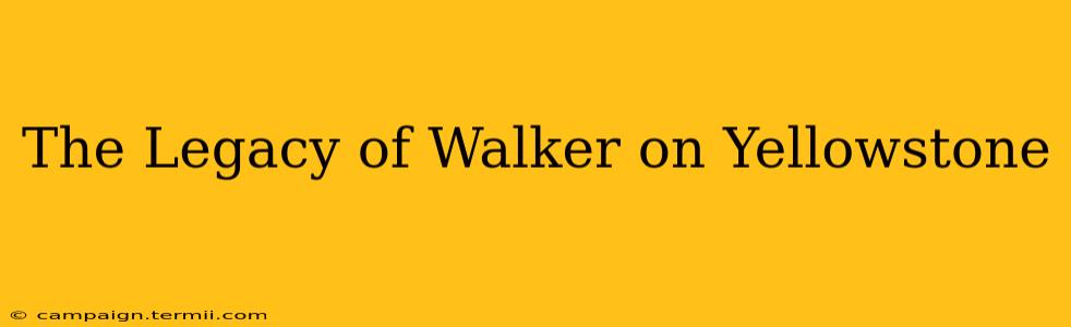 The Legacy of Walker on Yellowstone