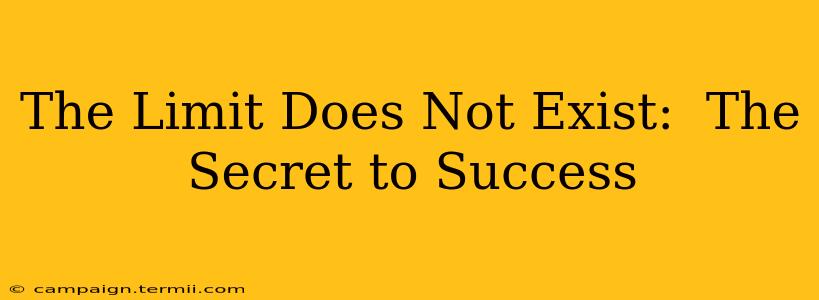 The Limit Does Not Exist:  The Secret to Success