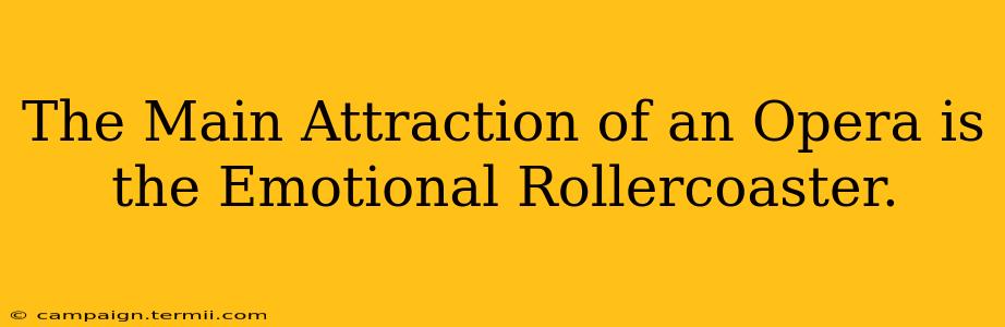 The Main Attraction of an Opera is the Emotional Rollercoaster.