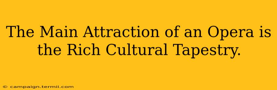 The Main Attraction of an Opera is the Rich Cultural Tapestry.