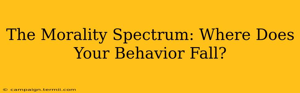 The Morality Spectrum: Where Does Your Behavior Fall?