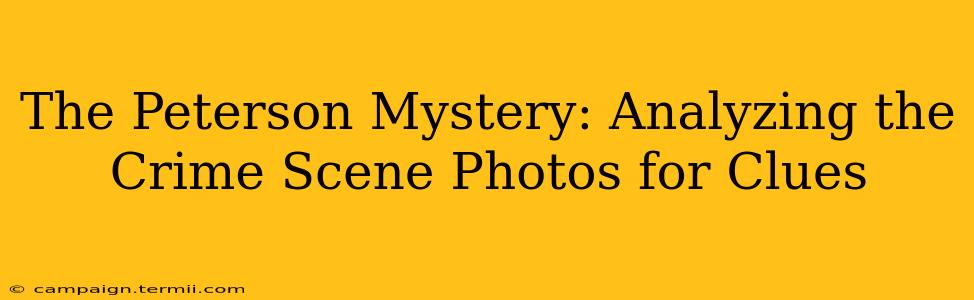 The Peterson Mystery: Analyzing the Crime Scene Photos for Clues