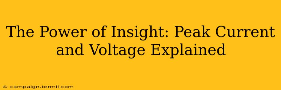 The Power of Insight: Peak Current and Voltage Explained