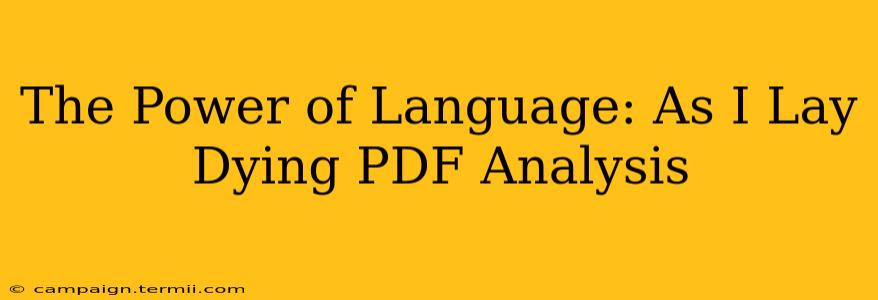 The Power of Language: As I Lay Dying PDF Analysis