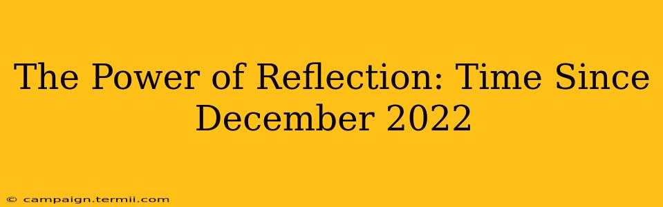 The Power of Reflection: Time Since December 2022