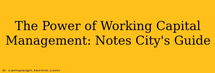 The Power of Working Capital Management: Notes City's Guide