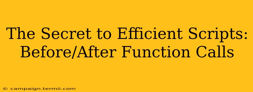 The Secret to Efficient Scripts: Before/After Function Calls