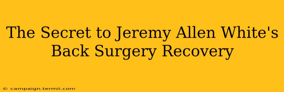 The Secret to Jeremy Allen White's Back Surgery Recovery