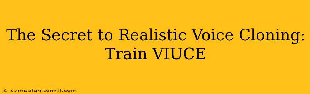 The Secret to Realistic Voice Cloning: Train VIUCE