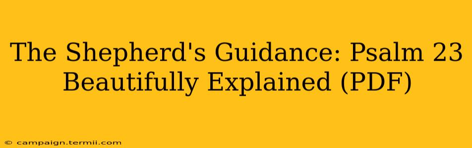 The Shepherd's Guidance: Psalm 23 Beautifully Explained (PDF)