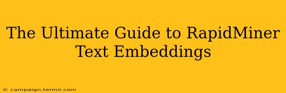 The Ultimate Guide to RapidMiner Text Embeddings