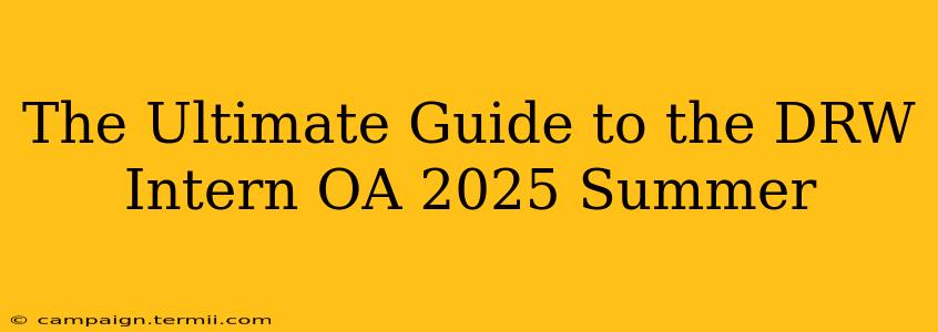 The Ultimate Guide to the DRW Intern OA 2025 Summer