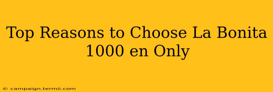 Top Reasons to Choose La Bonita 1000 en Only