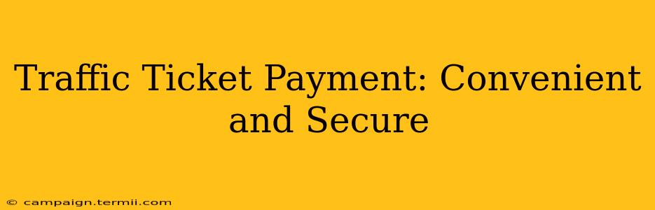 Traffic Ticket Payment: Convenient and Secure