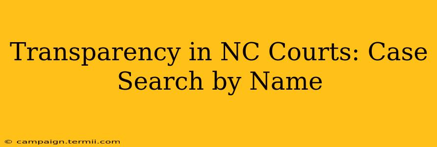 Transparency in NC Courts: Case Search by Name