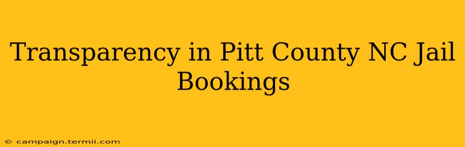 Transparency in Pitt County NC Jail Bookings