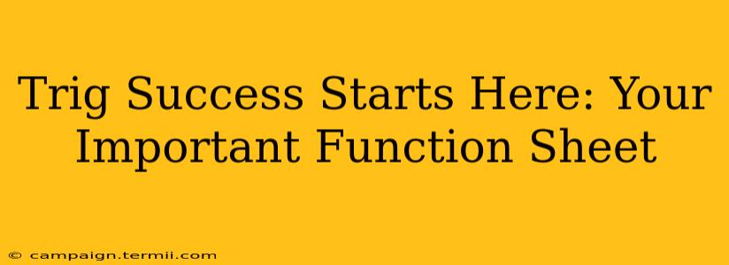 Trig Success Starts Here: Your Important Function Sheet