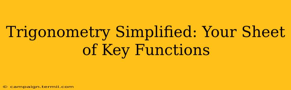 Trigonometry Simplified: Your Sheet of Key Functions