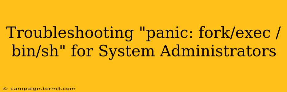 Troubleshooting "panic: fork/exec /bin/sh" for System Administrators