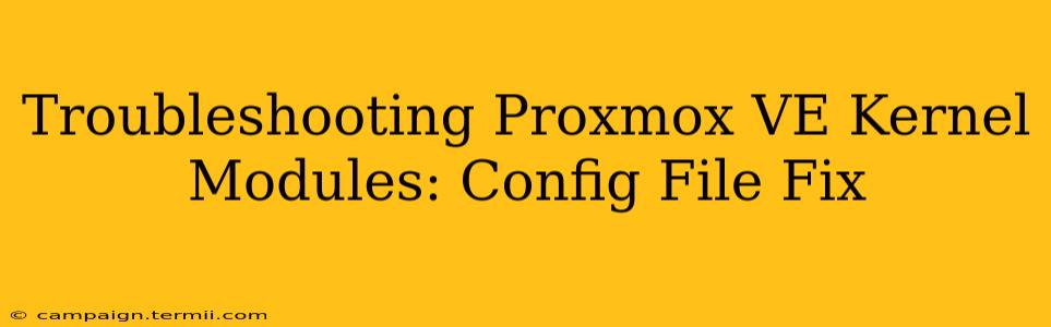 Troubleshooting Proxmox VE Kernel Modules: Config File Fix