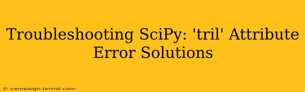 Troubleshooting SciPy: 'tril' Attribute Error Solutions