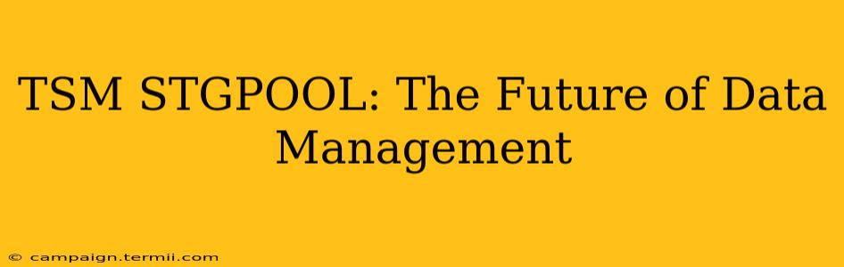 TSM STGPOOL: The Future of Data Management