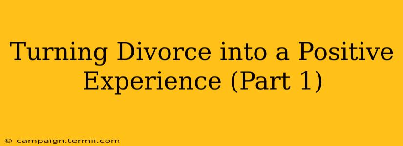 Turning Divorce into a Positive Experience (Part 1)